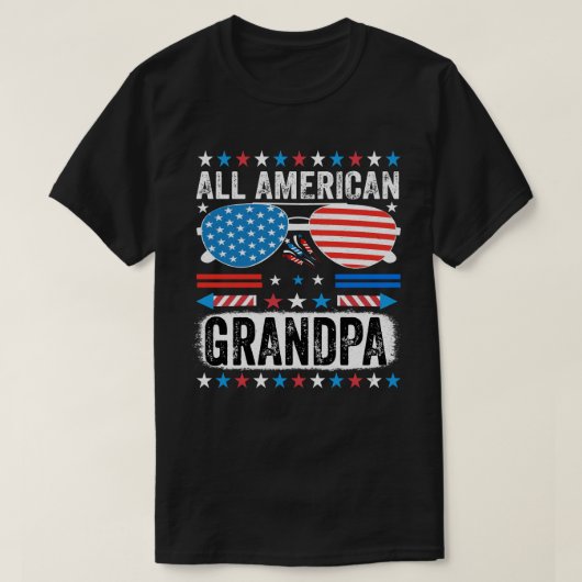 All American Opa  Patriotisch T-shirt (Design voorkant)