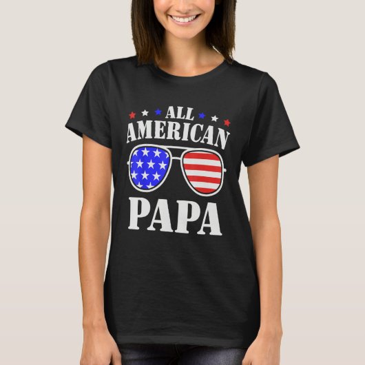 All American Papa 4th of July 2023 All American Br T-shirt (Voorkant)