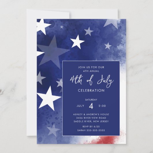 All American Party 4th van juli Uitnodiging (Voorkant)