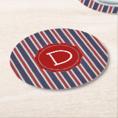 All-American Patriotic Striped Design Ronde Kartonnen Onderzetter (Gebogen)