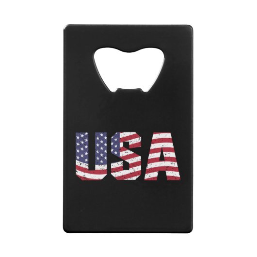"All American" Patriotic USA Logo Creditkaart Flessenopener (Voorkant)