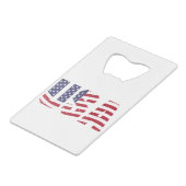 "All American" Patriotic USA Logo Creditkaart Flessenopener (Achterkant Gekanteld)
