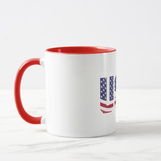 "All American" Patriotic USA Logo Mok (Links)