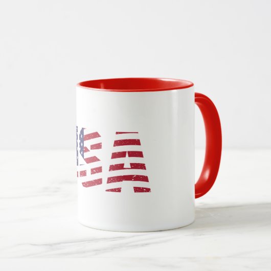 "All American" Patriotic USA Logo Mok (Voorkant rechts)