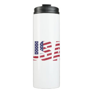 "All American" Patriotic USA Logo Thermosbeker
