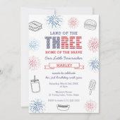 All-American Red Blue Fireworks, derde verjaardag Kaart (Voorkant)