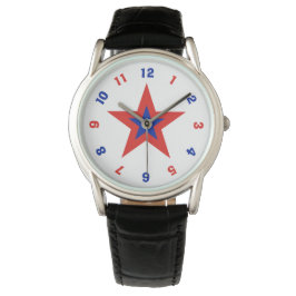 All-American Red en Blue Star Horloge