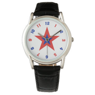 All-American Red en Blue Star Horloge