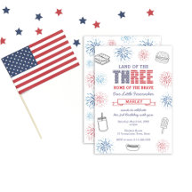 All-American Rode Blauwe Vuurwerk 3e Verjaardagsfe