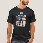 All-American Roller Skater 4e juli Amerikaanse FL T-shirt (Voorkant)