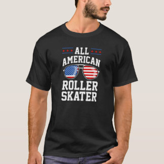 All-American Roller Skater 4e juli Amerikaanse FL T-shirt
