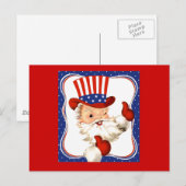  All American Santa Claus Art Feestdagenkaart (Voorkant / Achterkant)