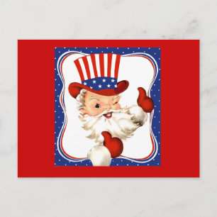  All American Santa Claus Art Feestdagenkaart