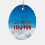 All American Slaapkop Keramisch Ornament (Rechts)