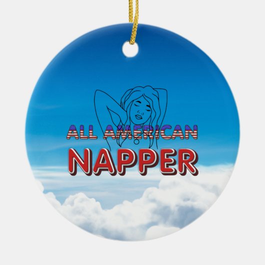 All American Slaapkop Keramisch Ornament (Voorkant)