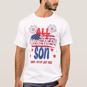 All American Son Rood Wit en Blauw 4 juli T-shirt
