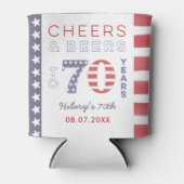 All-American Stars en Stripes 70e verjaardag Blikjeskoeler (Voorkant)