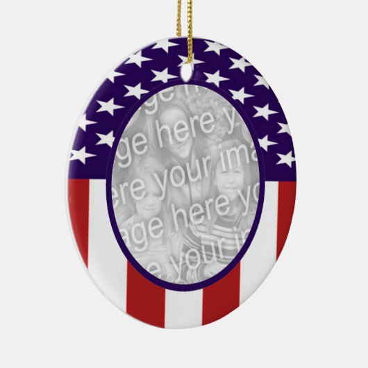 All-American Stars en Stripes Custom Photo Keramisch Ornament (Rechts)