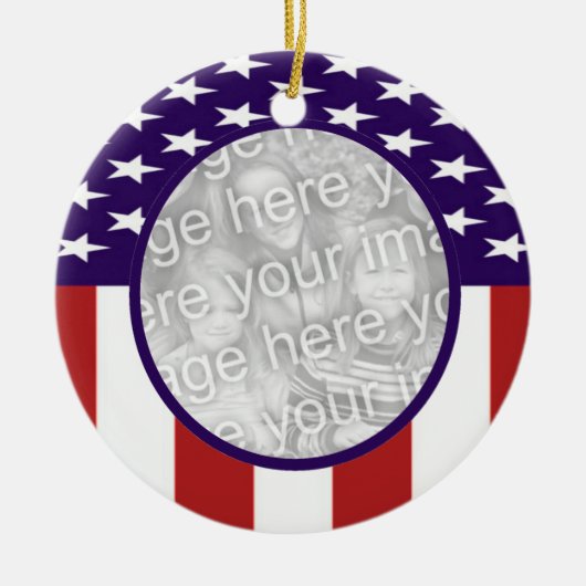 All-American Stars en Stripes Custom Photo Keramisch Ornament (Voorkant)