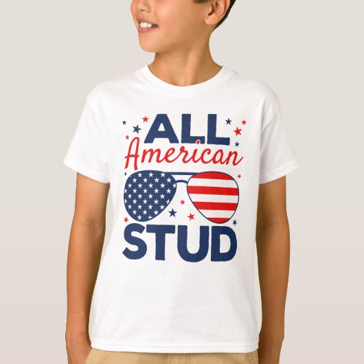 All American Stud, 4 juli T-shirt voor kinderen (Voorkant)