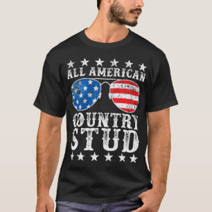 All American Stud Boy Country 4 juli Amerikaanse v T-shirt