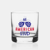 All American Stud Patriottische Zonnebril Viering Whisky Glas (Achterkant)