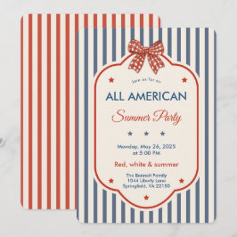 All American Summerfeest | Preppy Rood Wit Blauw Kaart