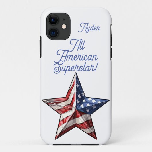 All American Superstar Aanpasbaar Case-Mate iPhone Case (Achterkant)