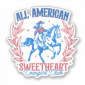 All American Sweetheart Cowgirl Club Sticker (Voorkant)