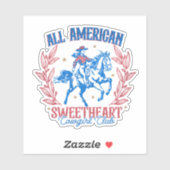 All American Sweetheart Cowgirl Club Sticker (Vel)