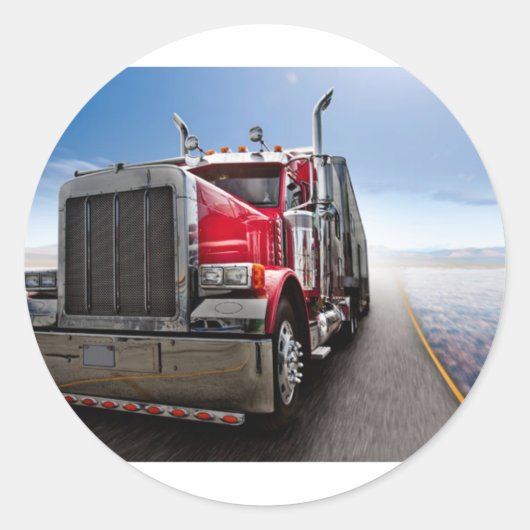 All American Trucker Ronde Sticker (Voorkant)