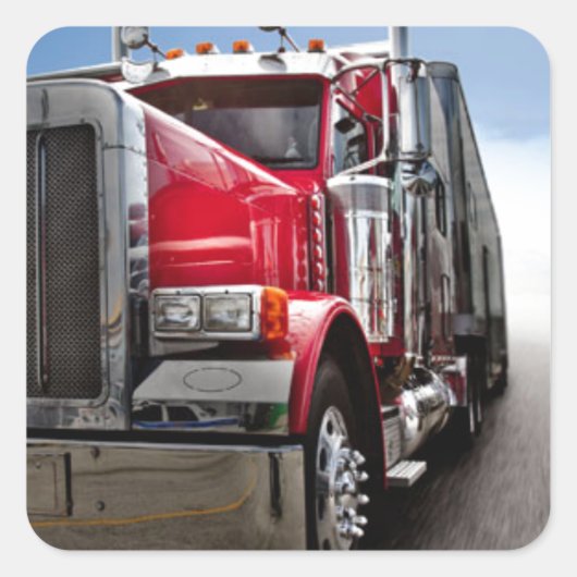 All American Trucker Vierkante Sticker (Voorkant)