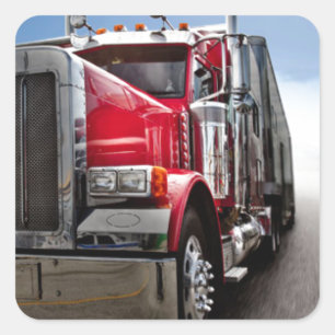 All American Trucker Vierkante Sticker