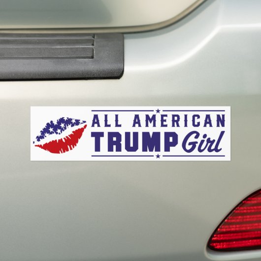 All-American Trump Meisje Vrouwen Voor Trump 2024 Bumpersticker (Op auto)