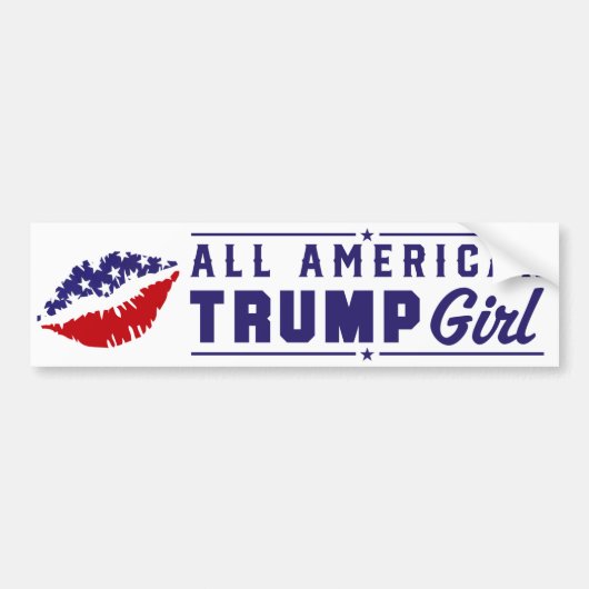 All-American Trump Meisje Vrouwen Voor Trump 2024 Bumpersticker (Voorkant)