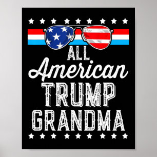 All American Trump Oma Amerikaanse Vlag Zonnebril Poster