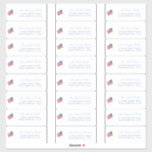 All-American USA Vlag 4 juli gastadres Sticker<br><div class="desc">Stijlvolle gastpagina's met de naam in een klassiek scriptlettertype en het adres in een klassiek stijllettertype "Roman". Dit ontwerp is in overeenstemming met de andere artikelen in mijn "Patriottische Floral Stars and Stripes Arrangement"-uitnodigingen/collectie voor kantoorbenodigdheden.</div>