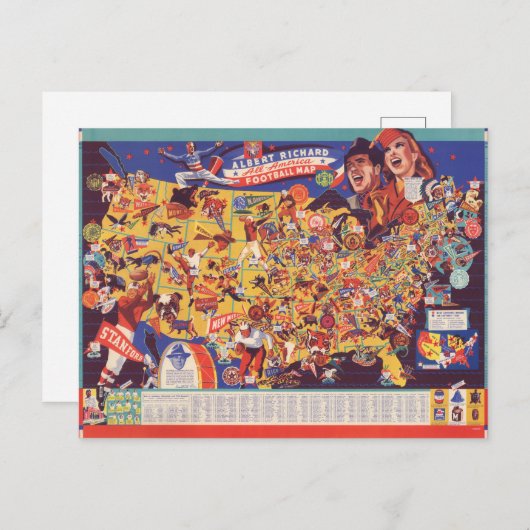 All-American Vintage FC Map Briefkaart (Voorkant / Achterkant)