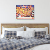 All-American Vintage FC Map Canvas Afdruk (Insitu (Slaapkamer))