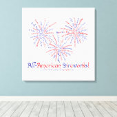 All-American Vuurwerk Canvas Print (Insitu (Houten vloer))