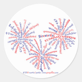 All-American-Vuurwerkstickers Ronde Sticker