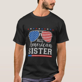 All American Zuster 4 juli Patriottische Zonnebril T-shirt