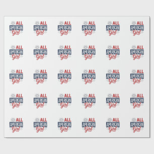 All-Amerikaans meisje patriottisch vintage shirt o Cadeaupapier