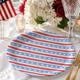 All-Amerikaans Patriottisch 4 juli-feest Papieren Bordje