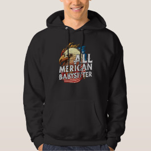 All Amerikaanse Babysitter 4 juli Adelaar Usa Vlag Hoodie