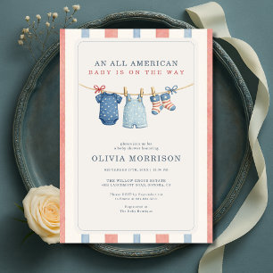 All-Amerikaanse Patriottische Baby Shower Kaart
