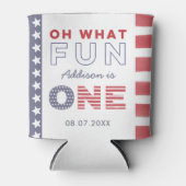 All-Amerikaanse zomer 1e verjaardag Party Favor Blikjeskoeler (Voorkant)