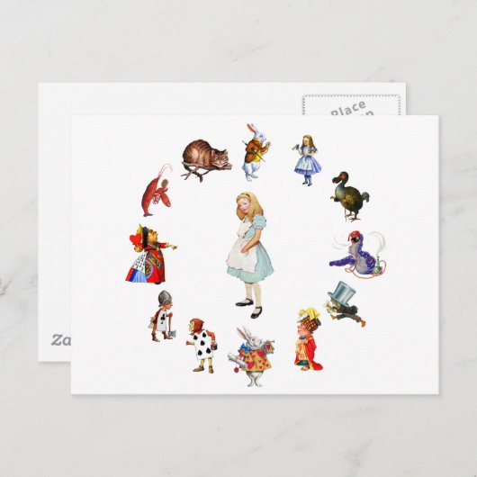 All Around Alice In Wonderland Briefkaart (Voorkant / Achterkant)