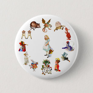 All Around Alice in Wonderland Ronde Button 5,7 Cm