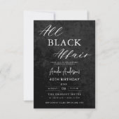 All Black Affair 40e verjaardagsfeestje Elegant Kaart (Voorkant)